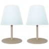 Set de 2 lampes de table sans fil - LUMISKY - TWINS - Cream - H16 cm -