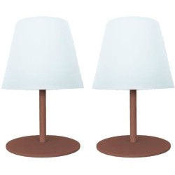 Set de 2 lampes de table sans fil - LUMISKY - TWINS - Terracota - H16