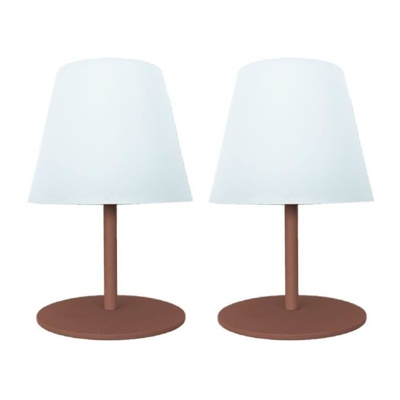 Set de 2 lampes de table sans fil - LUMISKY - TWINS - Terracota - H16 Set de 2 lampes de table sans fil - LUMISKY - TWINS - Terracota - H16