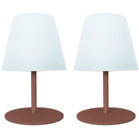 Set de 2 lampes de table sans fil - LUMISKY - TWINS - Terracota - H16