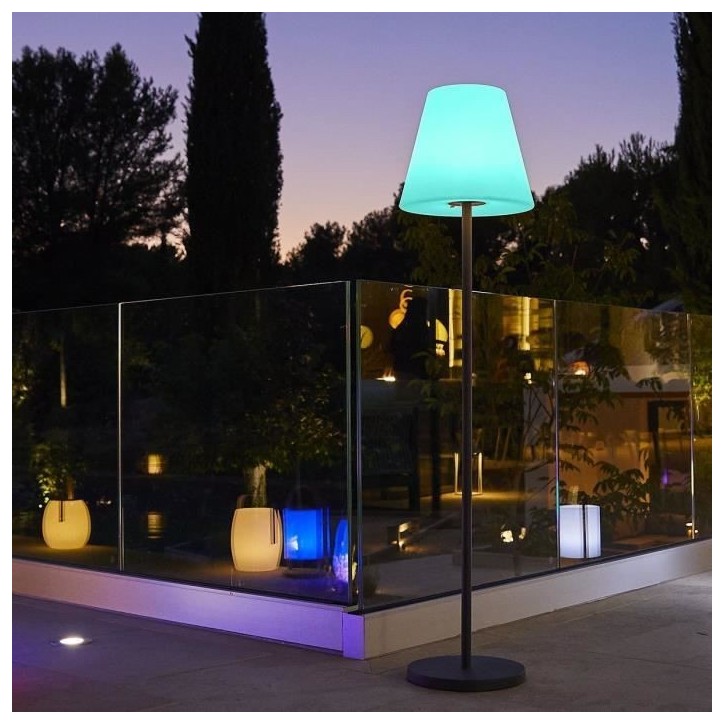 Lampadaire sans fil - LUMISKY - STANDY - H150 cm - Pied metal - LED multicolore dimmable
