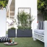 DEROMA Pot de fleurs Cube Cosmo - 38 x h39 cm - Anthracite - A réserv