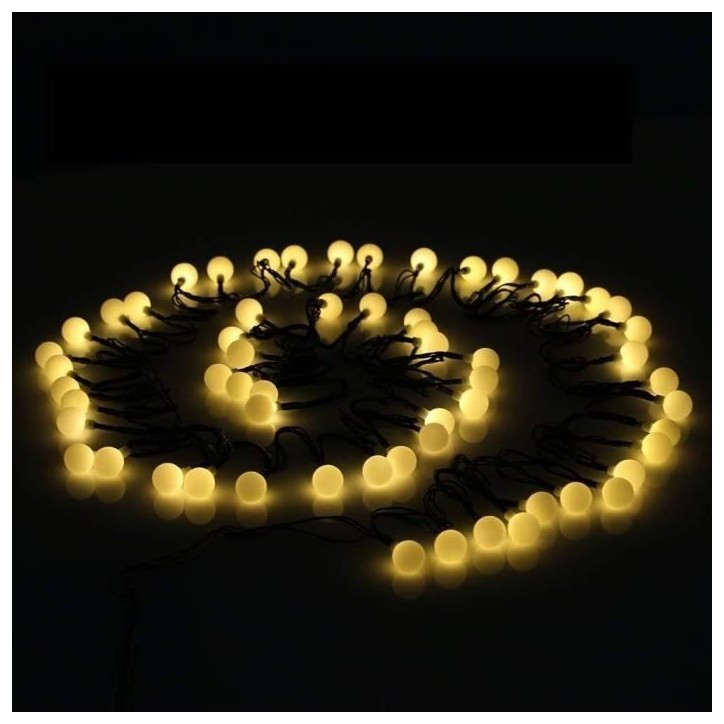 Guirlande lumineuse solaire Billy - LUMI JARDIN - 60 LED - 6,9 cm - Blanc chaud