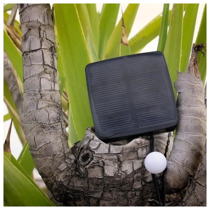 Guirlande lumineuse solaire Billy - LUMI JARDIN - 60 LED - 6,9 cm - Blanc chaud