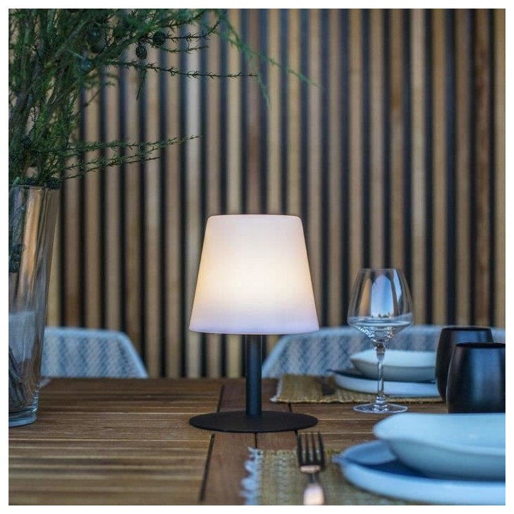 Lampe de table sans fil - LUMISKY - STANDY MINI Dark - H25 cm - Pied en acier noir - LED blanc chaud et blanc Lampe de table sans fil - LUMISKY - STANDY MINI Dark - H25 cm - Pied en acier noir - LED blanc chaud et blanc