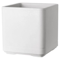 DEROMA Pot de fleurs Cube Cosmo - 38 x h39 cm - Perle - A réserve d'e