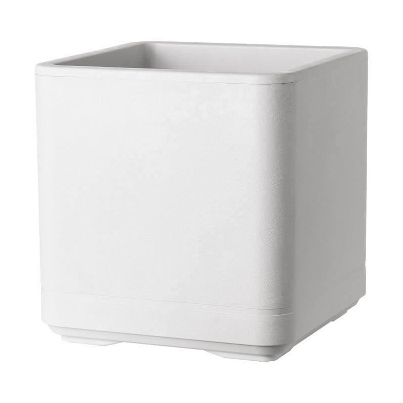 DEROMA Pot de fleurs Cube Cosmo - 38 x h39 cm - Perle - A réserve d'e DEROMA Pot de fleurs Cube Cosmo - 38 x h39 cm - Perle - A réserve d'e