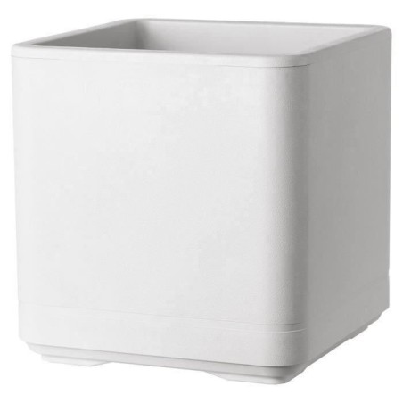 DEROMA Pot de fleurs Cube Cosmo - 38 x h39 cm - Perle - A réserve d'e