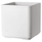 DEROMA Pot de fleurs Cube Cosmo - 38 x h39 cm - Perle - A réserve d'eau - Roulettes