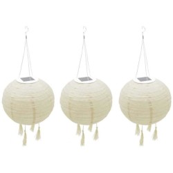 Suspension solaire LED - LUMISKY - HIMALAYA - Ø30cm - Beige, creme et