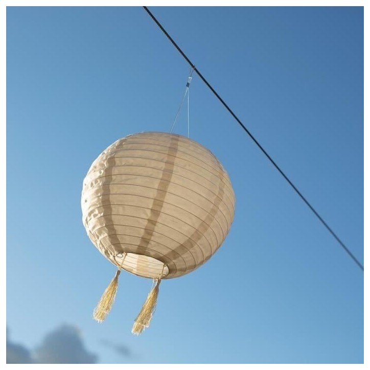 Suspension solaire LED - LUMISKY - HIMALAYA - Ø30cm - Beige, creme et mariage festif - Autonomie 8h Suspension solaire LED - LUMISKY - HIMALAYA - Ø30cm - Beige, creme et mariage festif - Autonomie 8h