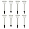 Lot de 8 balises solaires LED blanc froid - ALESIA - LUMISKY - Métal