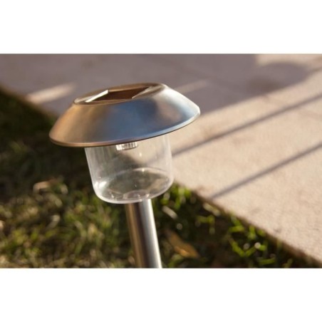 Lot de 8 balises solaires LED blanc froid - ALESIA - LUMISKY - Métal - Extérieur