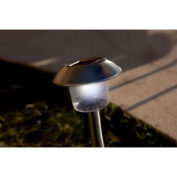 Lot de 8 balises solaires LED blanc froid - ALESIA - LUMISKY - Métal