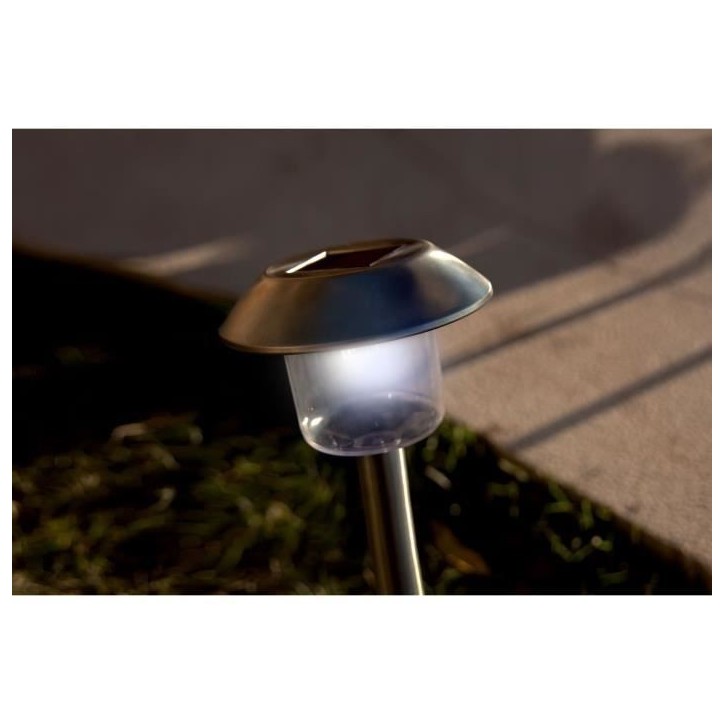 Lot de 8 balises solaires LED blanc froid - ALESIA - LUMISKY - Métal - Extérieur Lot de 8 balises solaires LED blanc froid - ALESIA - LUMISKY - Métal - Extérieur