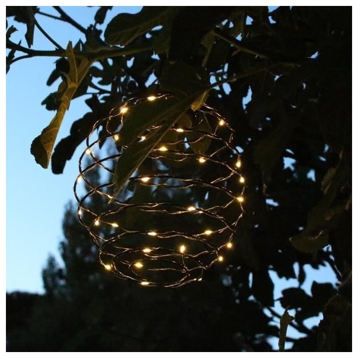 Suspension solaire - LUMISKY - ORION - H37 cm - Spirale micro - LED blanc chaud