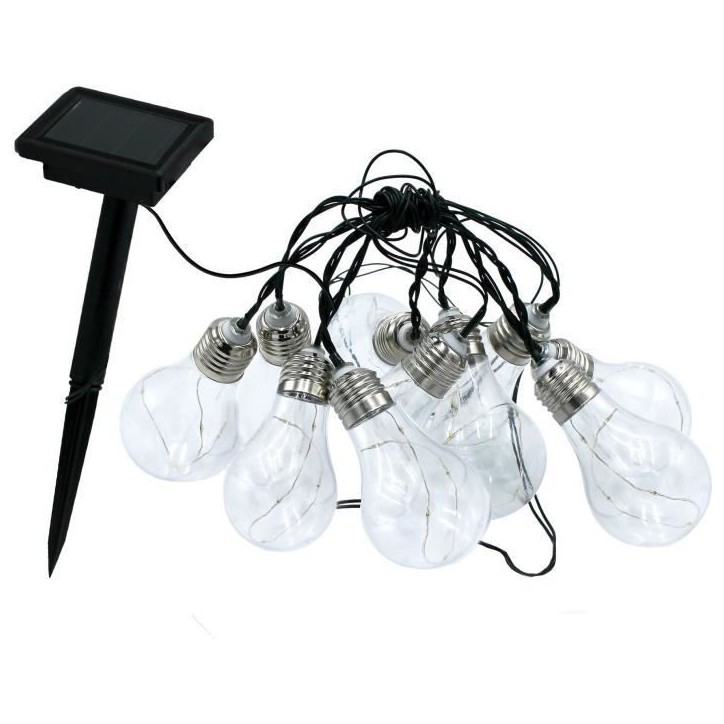 Guirlande lumineuse solaire - LUMISKY - FANTASY STAR SOLAR - 3.75 m - 10 ampoules cuivre micro - LED blanc chaud Guirlande lumineuse solaire - LUMISKY - FANTASY STAR SOLAR - 3.75 m - 10 ampoules cuivre micro - LED blanc chaud