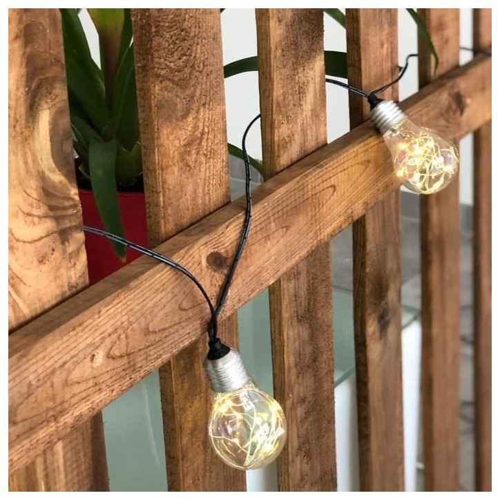 Guirlande lumineuse solaire - LUMISKY - FANTASY STAR SOLAR - 3.75 m - 10 ampoules cuivre micro - LED blanc chaud Guirlande lumineuse solaire - LUMISKY - FANTASY STAR SOLAR - 3.75 m - 10 ampoules cuivre micro - LED blanc chaud