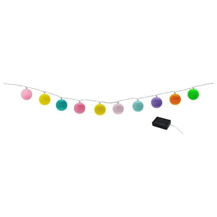 Guirlande lumineuse solaire - LUMISKY - MIMY COLORS SOLAR - 3.80 m - Boules de coton - 10 ampoules - LED blanc chaud Guirlande lumineuse solaire - LUMISKY - MIMY COLORS SOLAR - 3.80 m - Boules de coton - 10 ampoules - LED blanc chaud