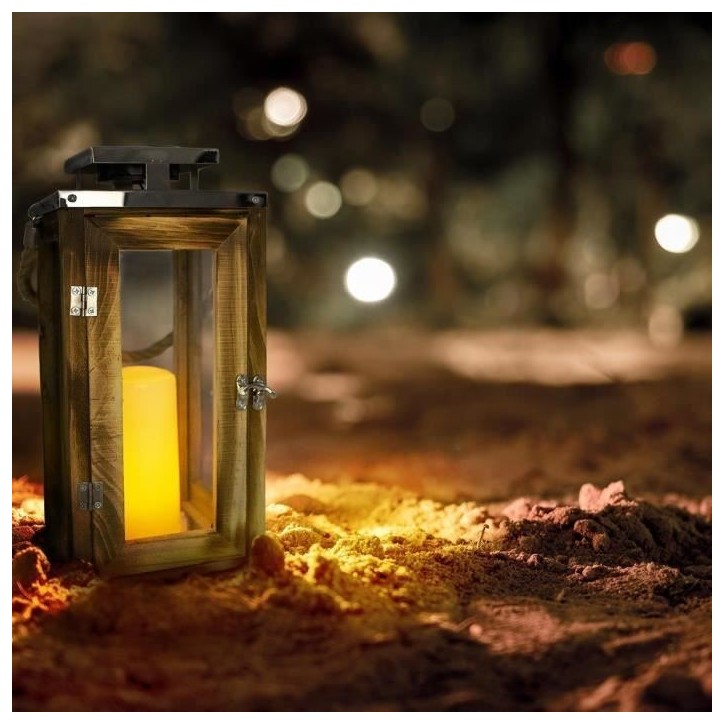 Lanterne solaire - LUMISKY - OAKY - Effet bougie - LED blanc chaud Lanterne solaire - LUMISKY - OAKY - Effet bougie - LED blanc chaud