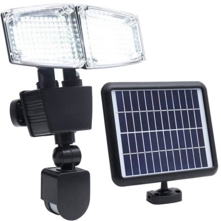 Projecteur solaire 2 tetes LED Douglas H23cm avec détecteur de mouvem