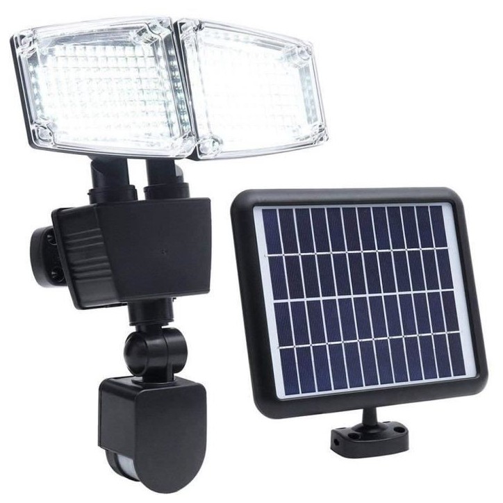 Projecteur solaire 2 tetes LED Douglas H23cm avec détecteur de mouvement - LUMI JARDIN Projecteur solaire 2 tetes LED Douglas H23cm avec détecteur de mouvement - LUMI JARDIN