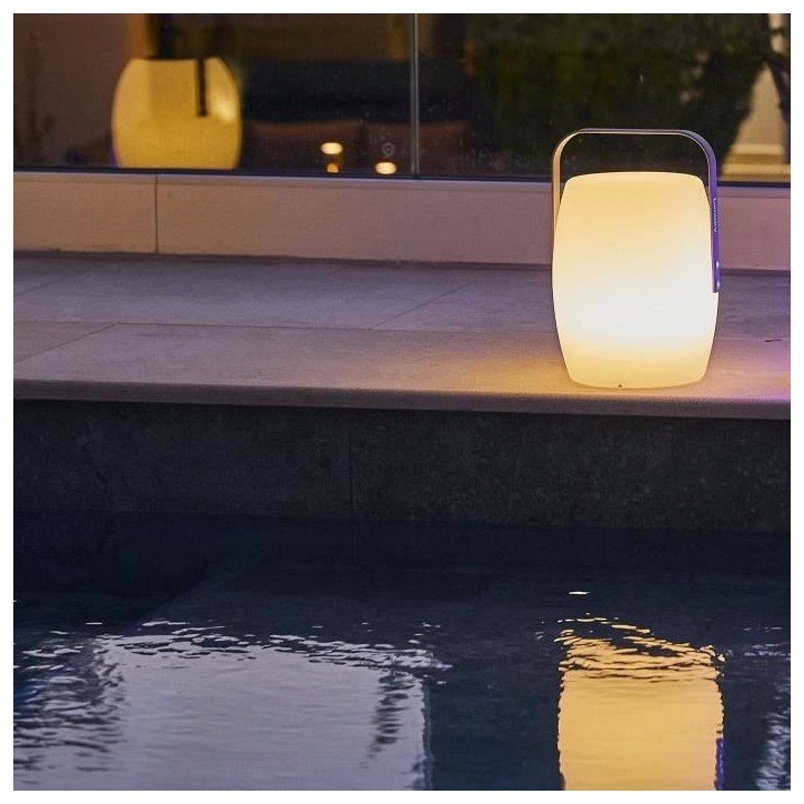 Lanterne sans fil - LUMISKY - LUCY ROCK - H31 cm - Poignée aluminium - LED blanc chaud et blanc dimmable Lanterne sans fil - LUMISKY - LUCY ROCK - H31 cm - Poignée aluminium - LED blanc chaud et blanc dimmable