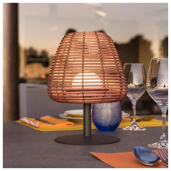 Lampe de table sans fil - LUMISKY - BOHEME - H25 cm - Rotin naturel - LED blanc chaud et blanc Lampe de table sans fil - LUMISKY - BOHEME - H25 cm - Rotin naturel - LED blanc chaud et blanc