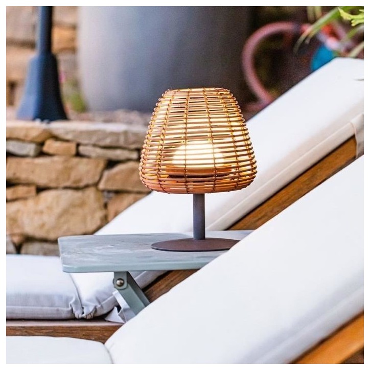 Lampe de table sans fil - LUMISKY - BOHEME - H25 cm - Rotin naturel - LED blanc chaud et blanc Lampe de table sans fil - LUMISKY - BOHEME - H25 cm - Rotin naturel - LED blanc chaud et blanc