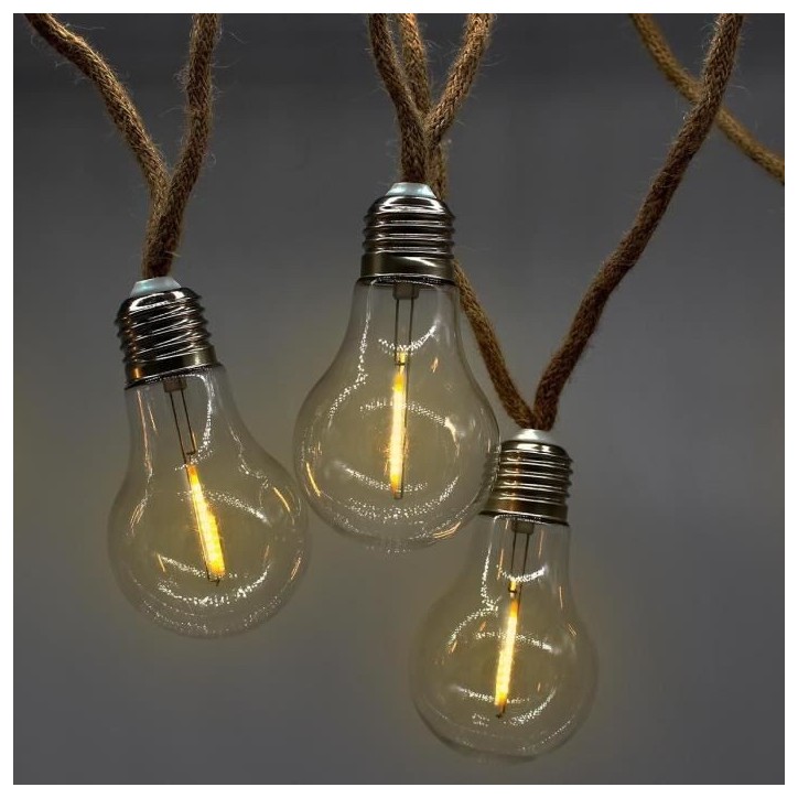 Guirlande lumineuse extérieur - LUMISKY - FANTASY CORD - 7.70 m - 10 ampoules filament transparentes - LED blanc chaud Guirlande lumineuse extérieur - LUMISKY - FANTASY CORD - 7.70 m - 10 ampoules filament transparentes - LED blanc chaud