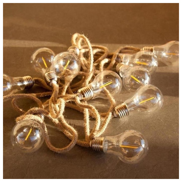 Guirlande lumineuse extérieur - LUMISKY - FANTASY CORD - 7.70 m - 10 ampoules filament transparentes - LED blanc chaud Guirlande lumineuse extérieur - LUMISKY - FANTASY CORD - 7.70 m - 10 ampoules filament transparentes - LED blanc chaud