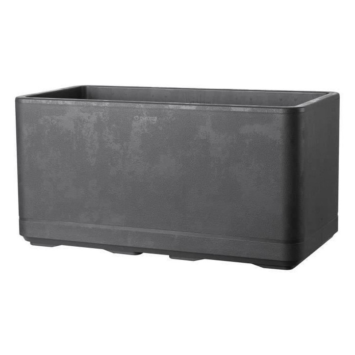 DEROMA Jardiniere Muret Cosmo - 78 x H39 cm - Anthracite - A réserve d'eau - Roulettes DEROMA Jardiniere Muret Cosmo - 78 x H39 cm - Anthracite - A réserve d'eau - Roulettes