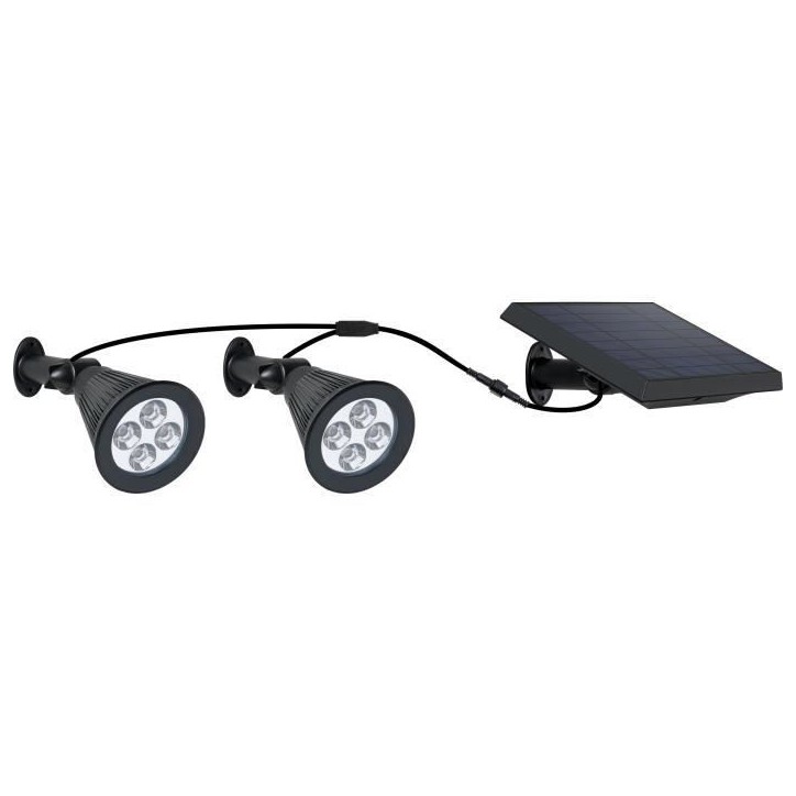 Spot solaire LED - LUMI JARDIN - Family Spiky - 3 W - Blanc froid - PVC - Noir