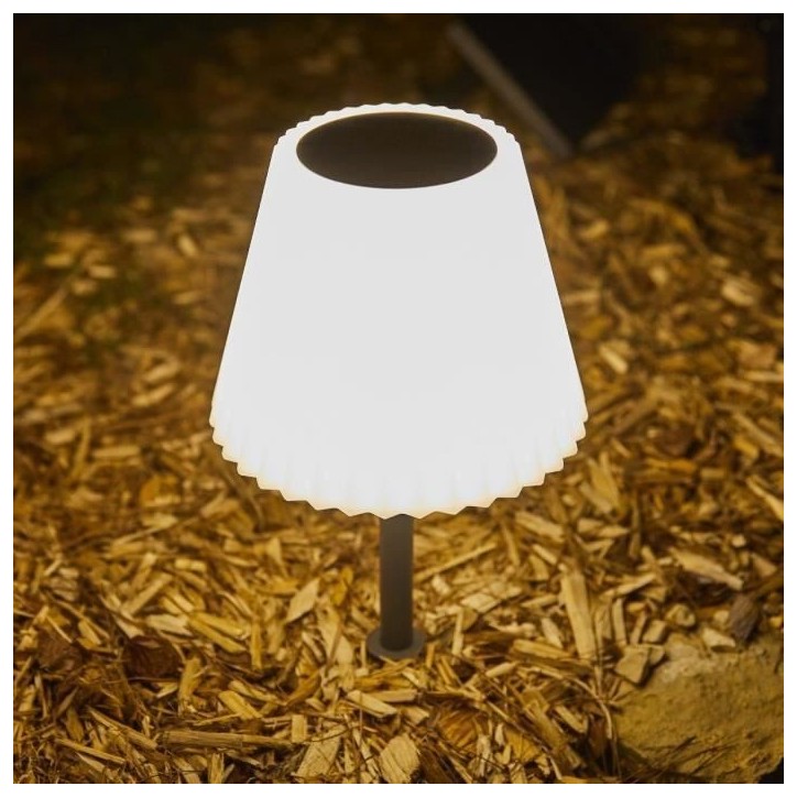 Lampe de table solaire 2 en 1 a planter ou a poser - LUMISKY - BOUFFANT - H62 cm - LED blanc dimmable