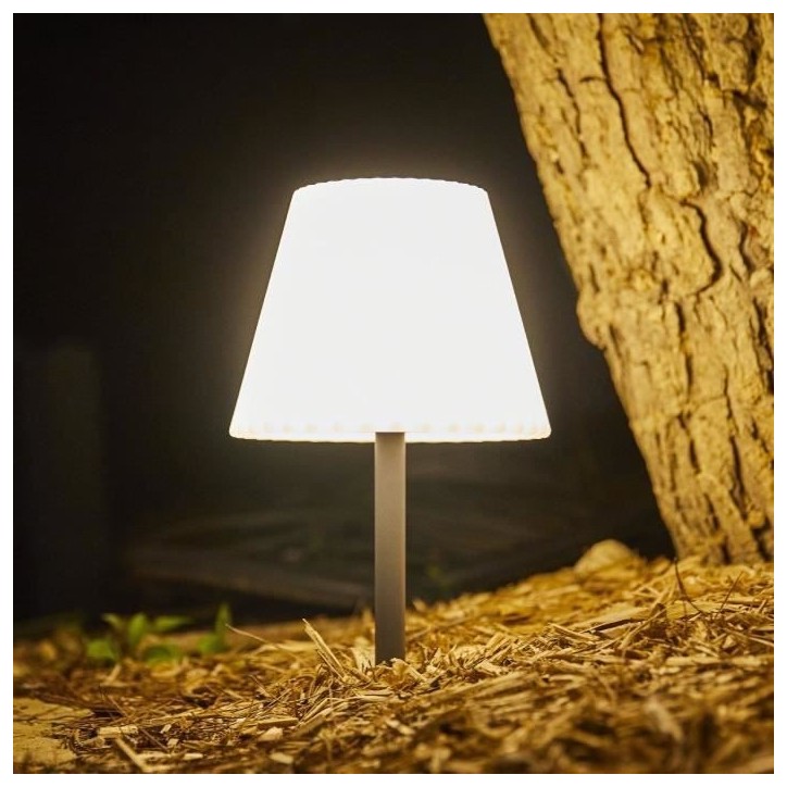 Lampe de table solaire 2 en 1 a planter ou a poser - LUMISKY - BOUFFANT - H62 cm - LED blanc dimmable