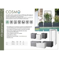 DEROMA Jardiniere Muret Cosmo - 78 x H39 cm - Anthracite - A réserve