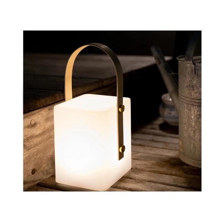 TIKY Lanterne sans fil poignée bambou - LED blanc chaud/multicolore dimmable - H27cm TIKY Lanterne sans fil poignée bambou - LED blanc chaud/multicolore dimmable - H27cm