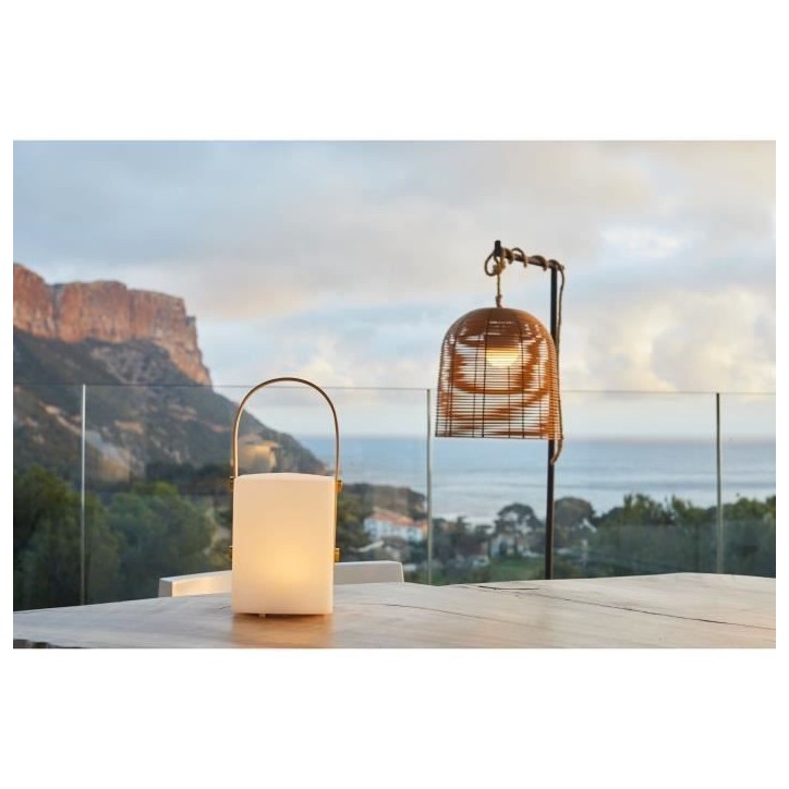 TIKY Lanterne sans fil poignée bambou - LED blanc chaud/multicolore dimmable - H27cm TIKY Lanterne sans fil poignée bambou - LED blanc chaud/multicolore dimmable - H27cm