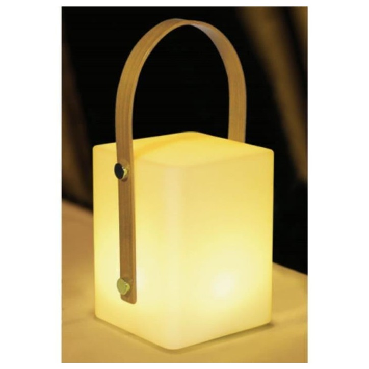 TIKY Lanterne sans fil poignée bambou - LED blanc chaud/multicolore dimmable - H27cm TIKY Lanterne sans fil poignée bambou - LED blanc chaud/multicolore dimmable - H27cm