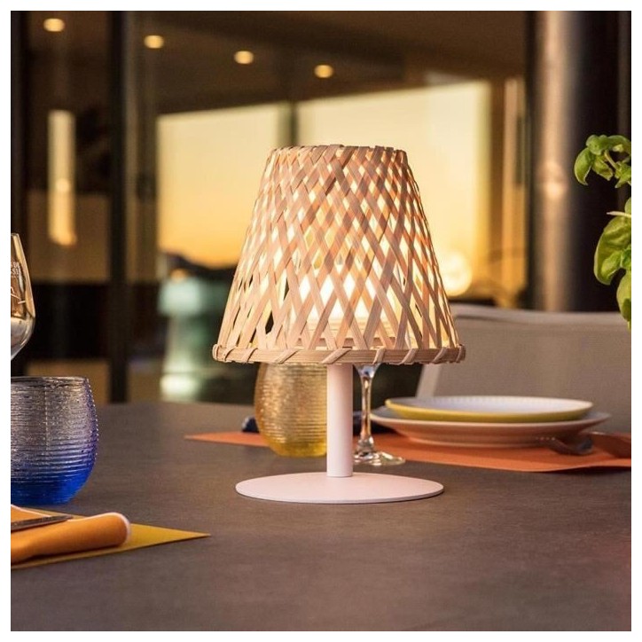 Lampe de table sans fil - LUMISKY - IBIZA - H26 cm - Bambou naturel - LED blanc chaud et blanc Lampe de table sans fil - LUMISKY - IBIZA - H26 cm - Bambou naturel - LED blanc chaud et blanc