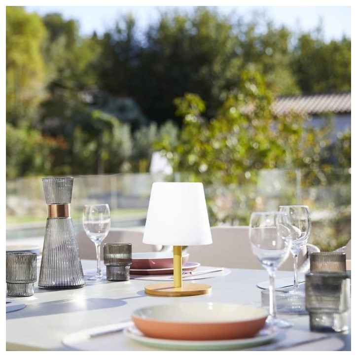 Lampe de table sans fil - LUMISKY - STANDY MINI WOOD - H25 cm - Pied en bambou naturel - LED blanc chaud et blanc Lampe de table sans fil - LUMISKY - STANDY MINI WOOD - H25 cm - Pied en bambou naturel - LED blanc chaud et blanc