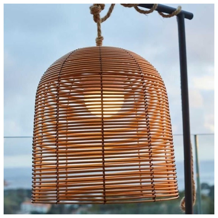Suspension nomade - LUMISKY - HANG BOHEME - H35 cm - Polyrotin avec corde - LED blanc chaud et blanc dimmable Suspension nomade - LUMISKY - HANG BOHEME - H35 cm - Polyrotin avec corde - LED blanc chaud et blanc dimmable