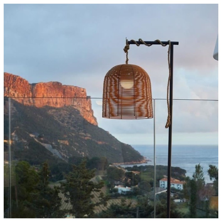 Suspension nomade - LUMISKY - HANG BOHEME - H35 cm - Polyrotin avec corde - LED blanc chaud et blanc dimmable Suspension nomade - LUMISKY - HANG BOHEME - H35 cm - Polyrotin avec corde - LED blanc chaud et blanc dimmable