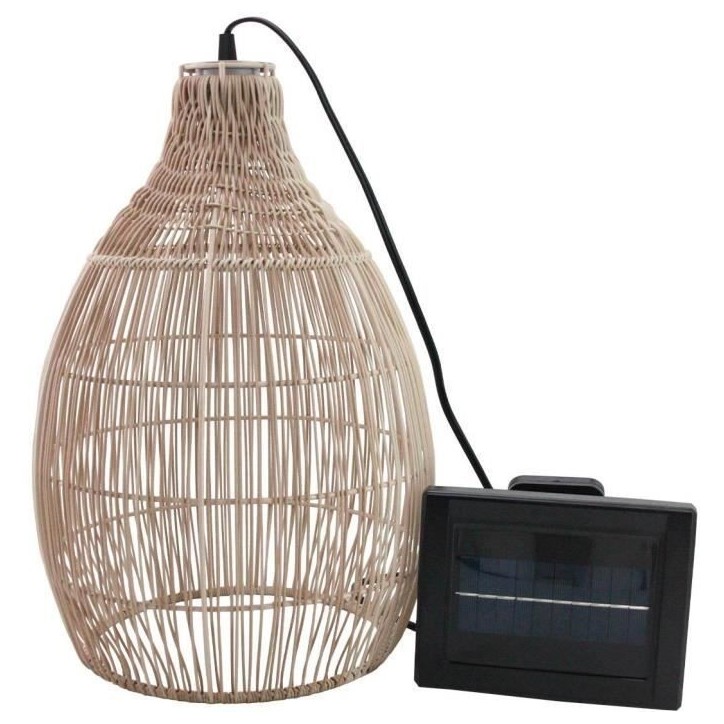 Suspension solaire - LUMISKY - HOLIDAY - H42 cm - Boheme naturel style vannerie tressée - LED blanc chaud Suspension solaire - LUMISKY - HOLIDAY - H42 cm - Boheme naturel style vannerie tressée - LED blanc chaud