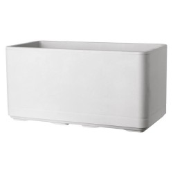 DEROMA Jardiniere Muret Cosmo - 78 x h39 cm - Perle - A réserve d'eau
