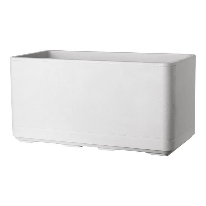 DEROMA Jardiniere Muret Cosmo - 78 x h39 cm - Perle - A réserve d'eau - Roulettes