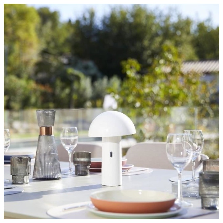 Lampe de table sans fil - LUMISKY - TOD WHITE - H28 cm - Tete orientable - LED blanc chaud Lampe de table sans fil - LUMISKY - TOD WHITE - H28 cm - Tete orientable - LED blanc chaud