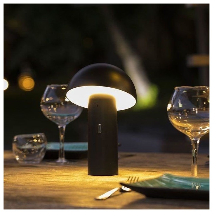 Lampe de table sans fil - LUMISKY - TOD BLACK - H28 cm - Tete orientable - LED blanc chaud Lampe de table sans fil - LUMISKY - TOD BLACK - H28 cm - Tete orientable - LED blanc chaud