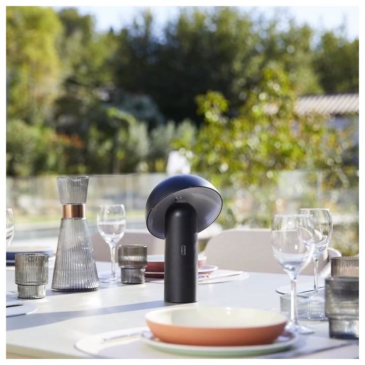 Lampe de table sans fil - LUMISKY - TOD BLACK - H28 cm - Tete orientable - LED blanc chaud Lampe de table sans fil - LUMISKY - TOD BLACK - H28 cm - Tete orientable - LED blanc chaud