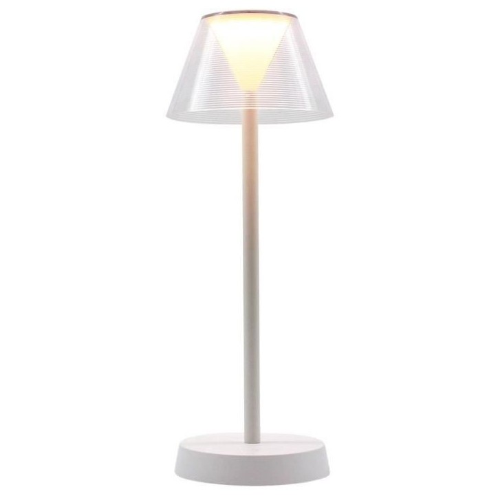 Lampe de table sans fil - LUMISKY - BEVERLY WHITE - H34 cm - LED blanc chaud